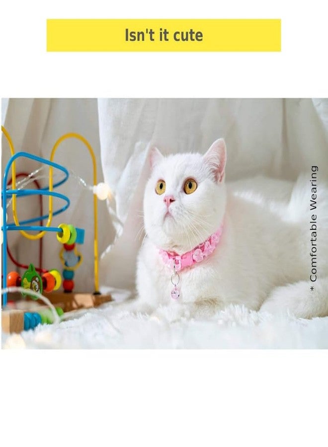 KittuPet Pack of 4 pcs Collar Flower Deisgn and 2 is ribion Collar and 2 is Flower Deisgn Reverisble Interactive Collar for Your Kitten Pupies Dog Size 10 MM Random Color - Image 5